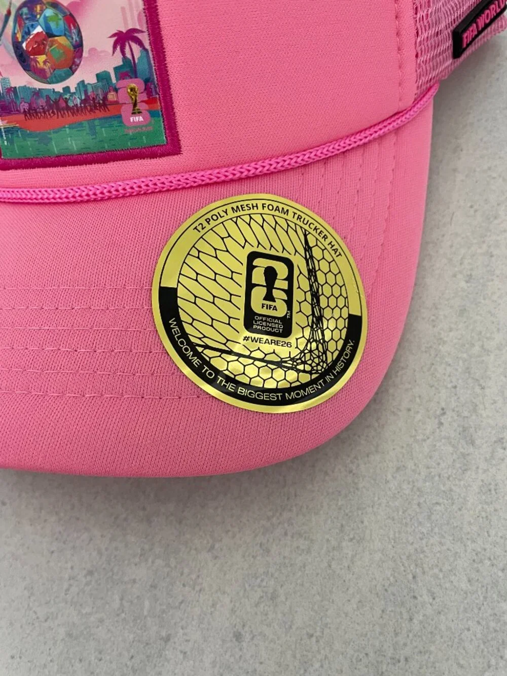 FIFA World Cup 26 Official Miami Flamingo Trucker Hat One Size Pink